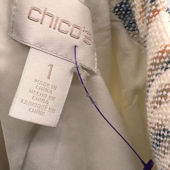 2/$18 SALE! Chicos Blazer Womens Jacket‎ M Southwestern Geometric Cowgirl Ikat - Picture 7 of 9